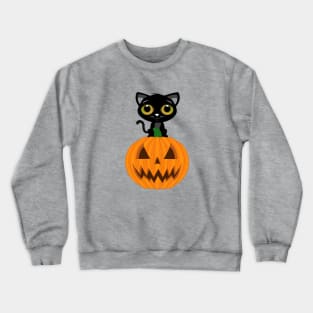 Black Kitten & Jack O Lantern Crewneck Sweatshirt